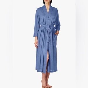 N Natori Long Dark Blue Lightweight Robe